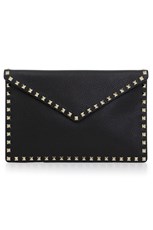 Valentino ROCKSTUD LARGE GRAINED POUCH | BLACK